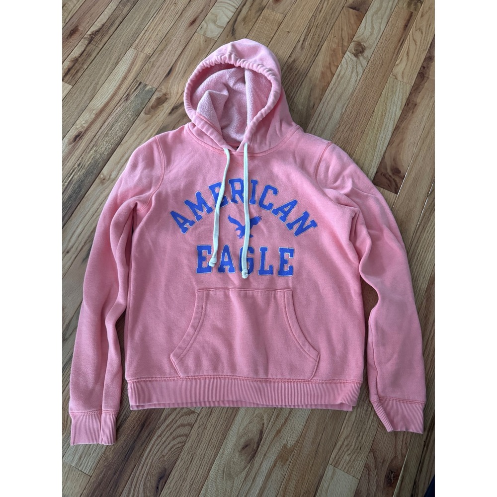 American Eagle Outfitters Pink Graphic Hoodie Sweatshirt Womens Small Pnk